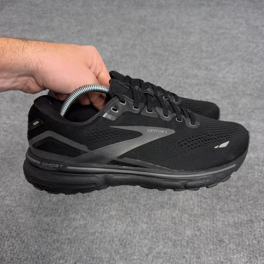 Brooks Ghost 15 Men's Size 9.5 Extra Wide (4E) Running Shoes Triple Black